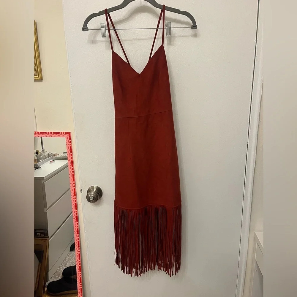 For Love and Lemons Dress suede fringe dress XS - Picture 2 of 3